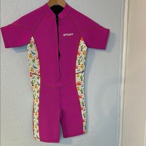 Sport Pink and White Rashguard Swimwear